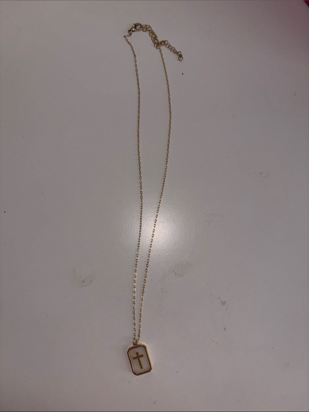 Altar'd State Gold Cross Frame Pendant Necklace